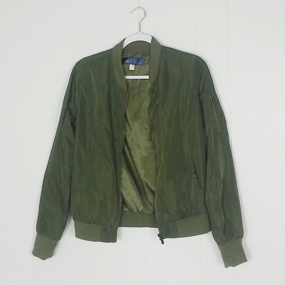 Blue Rain Jackets & Blazers - Blue Rain Dark Green Bomber Jacket